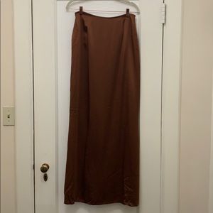 Carmen Marc Valvo long brown skirt